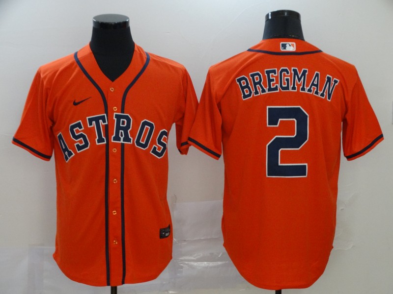 Men's Houston Astros #2 Alex Bregman Orange Cool Base Stitched MLB Jersey Men's Houston Astros #2 Alex Bregman Orange Cool Base Stitched MLB Jersey